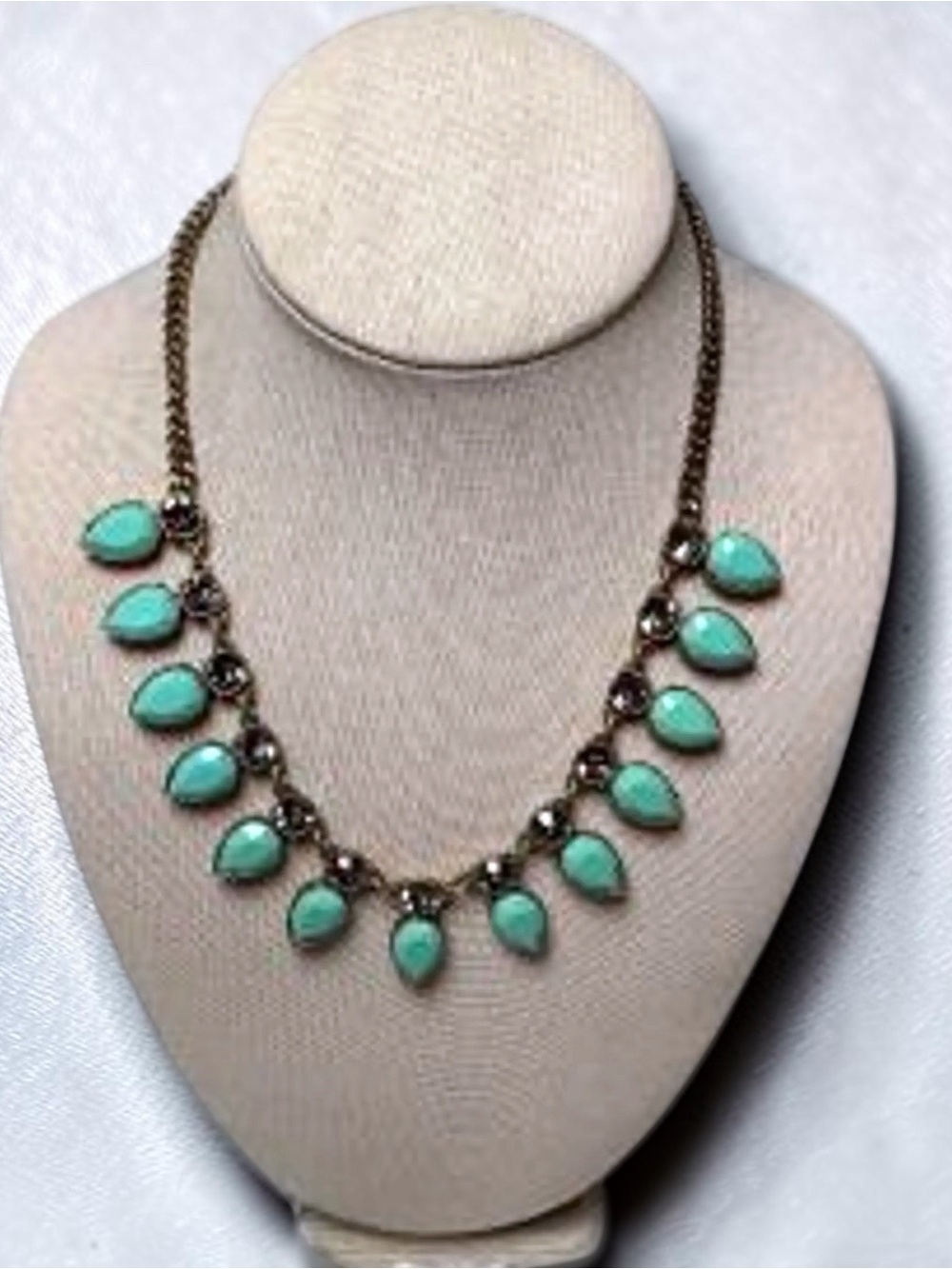 Vintage J. Crew Art Deco Angelica Teardrop Statement Necklace.